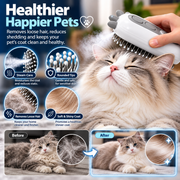 PawDefense™ Steamy Pet Brush - Carbon Gray image 4