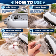 PawDefense™ Steamy Pet Brush - Carbon Gray image 6